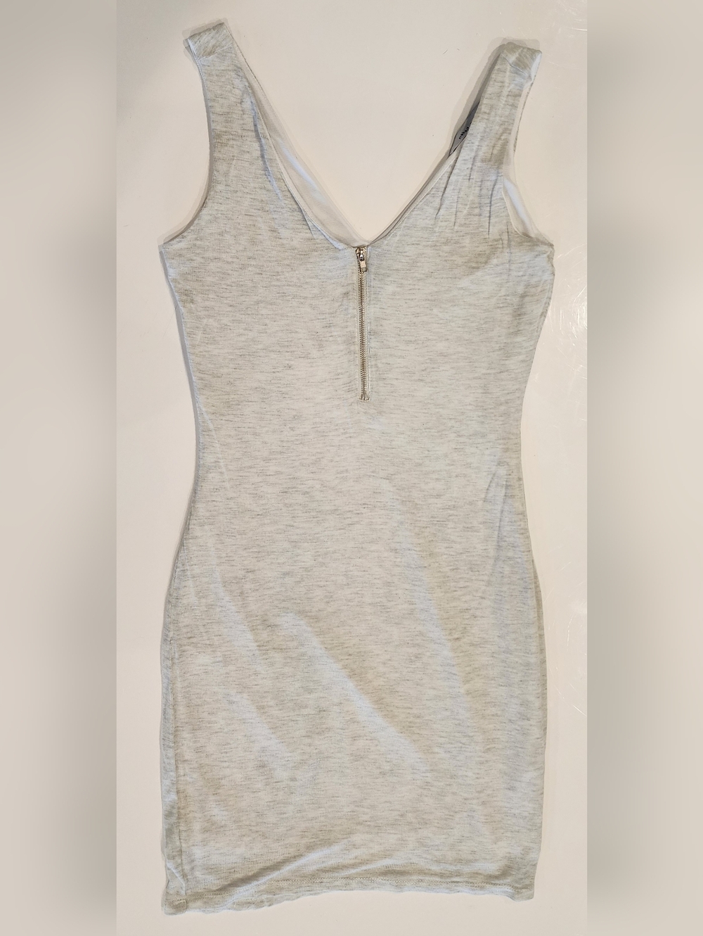 Light Heather Gray Naked Zebra Bodycon Short Casual Dress Women's Small